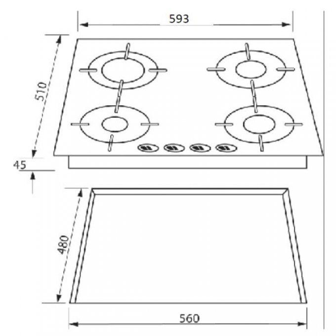 PLAQUE DE CUISSON - ROSIERES - RGV64TFBPN