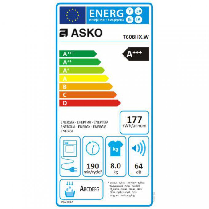 Sèche-linge frontal ASKO - T608HXW