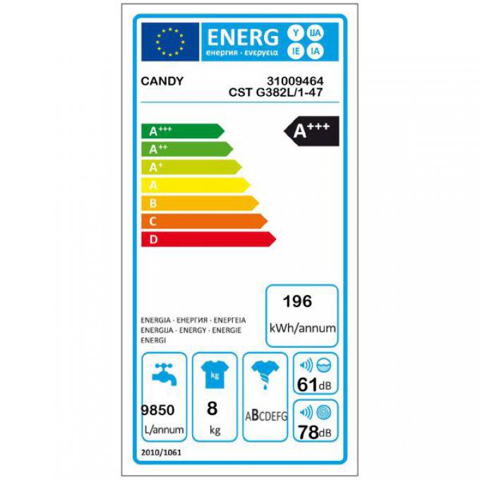 Lave-linge top CANDY - CSTG382L/1-47