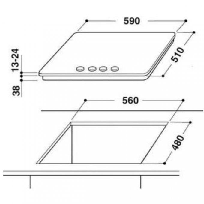 PLAQUE DE CUISSON - INDESIT - THP642IXI