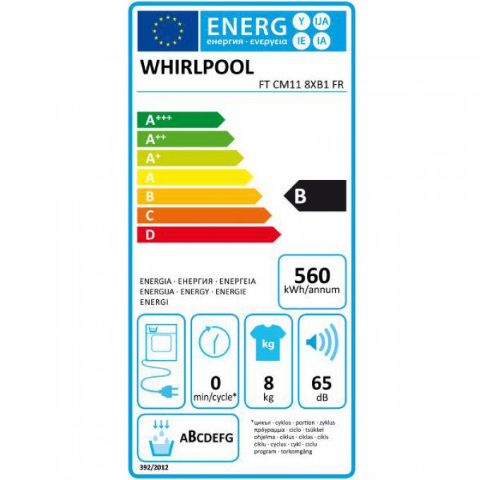 Sèche-linge frontal WHIRLPOOL - FTCM118XB1FR