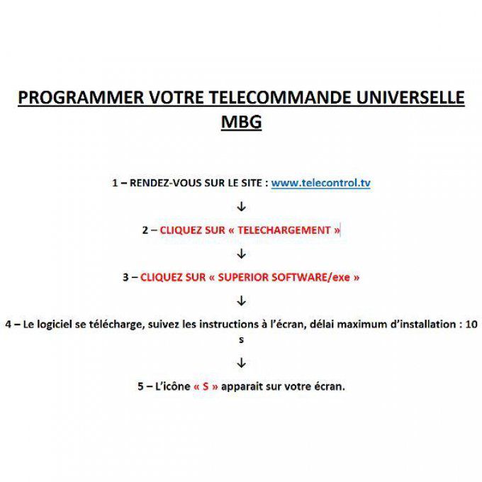 Télécommandes Universelle programmable MBG FRANCE - SIMPLYDIGITALTV