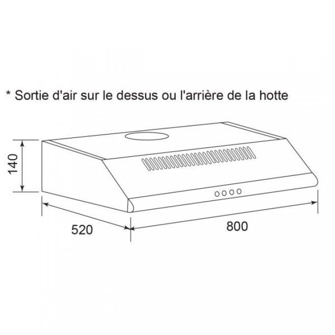 Hotte visière AIRLUX - AHC840IX