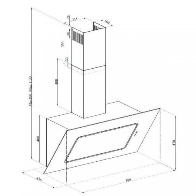 Hotte décorative murale BEKO - HCA92540B