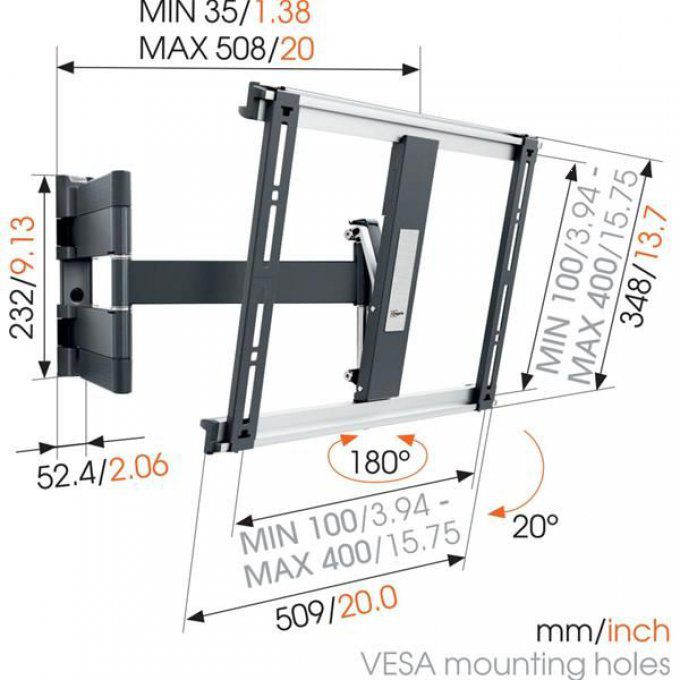 Support mural inclinable / orientable VOGEL'S - THIN445B