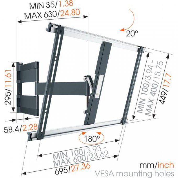 Support mural inclinable / orientable VOGEL'S - THIN545B