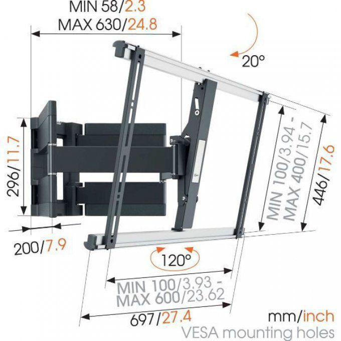 Support mural inclinable / orientable VOGEL'S - THIN550