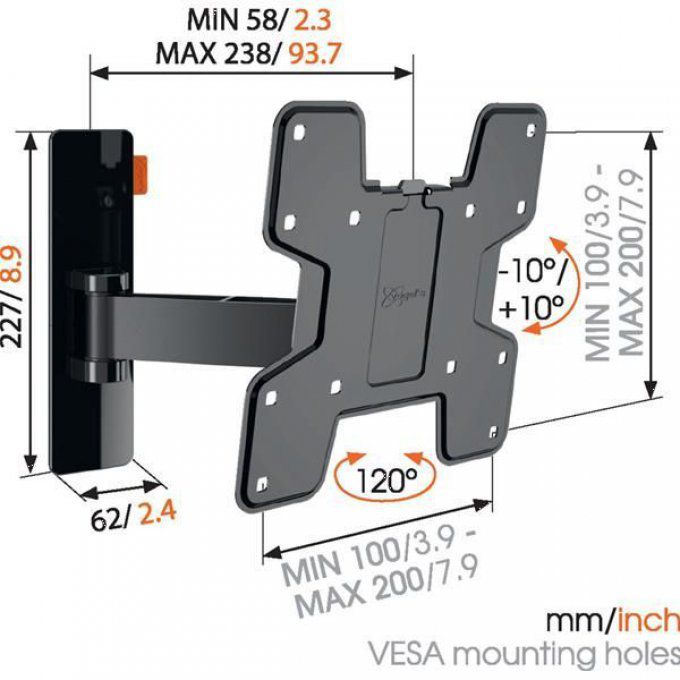 Support mural inclinable / orientable VOGEL'S - WALL3125