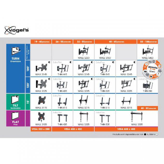 Support mural inclinable / orientable VOGEL'S - WALL3125