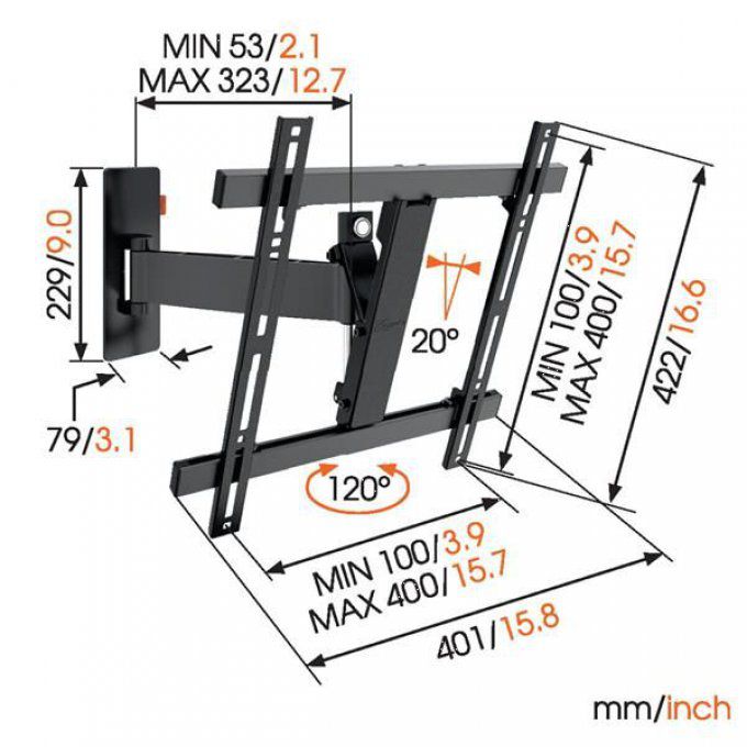 Support mural inclinable / orientable VOGEL'S - WALL3225