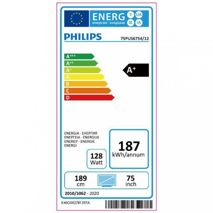 Téléviseur 4K écran plat PHILIPS - 75PUS6754