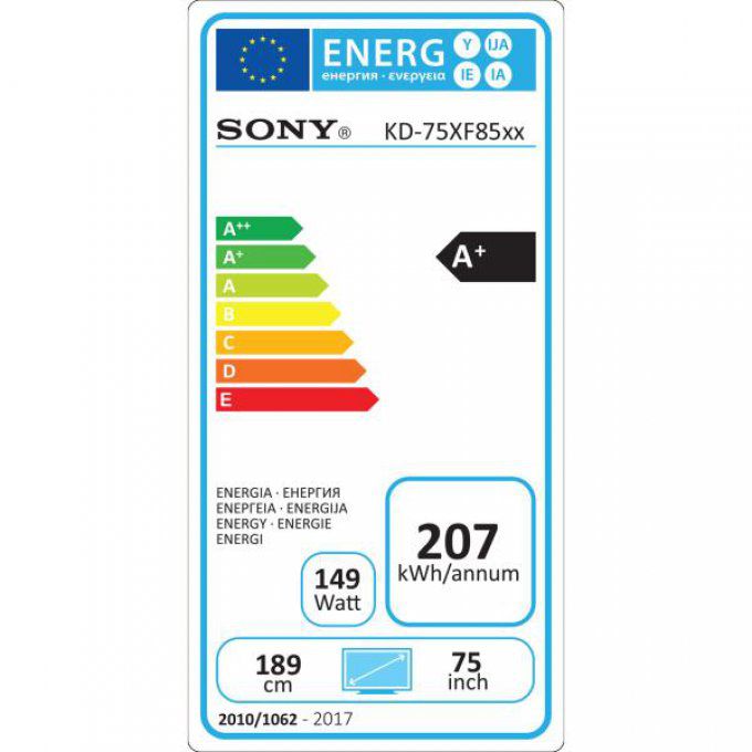 Téléviseur 4K écran plat SONY - KD75XF8596B