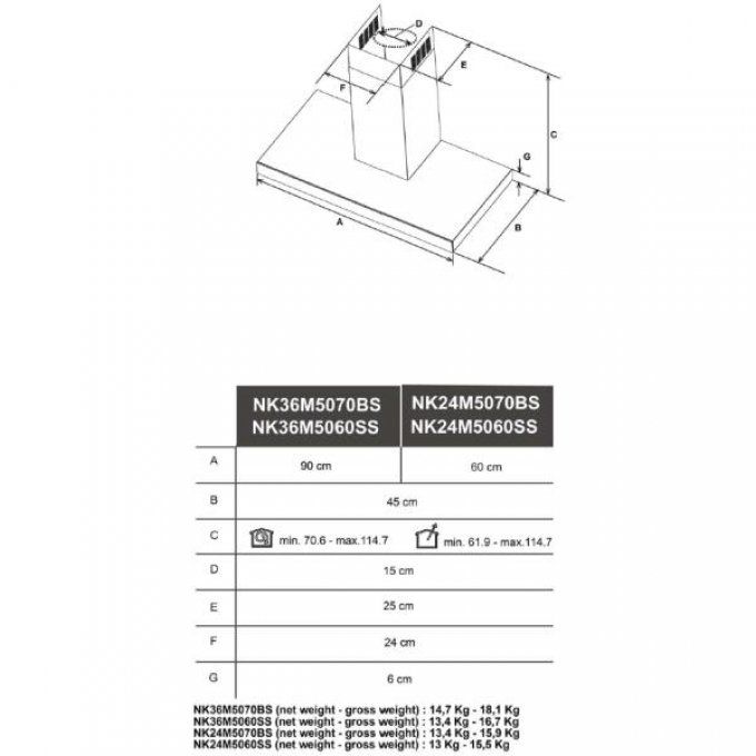 Hotte décorative murale SAMSUNG - NK36N5703BS