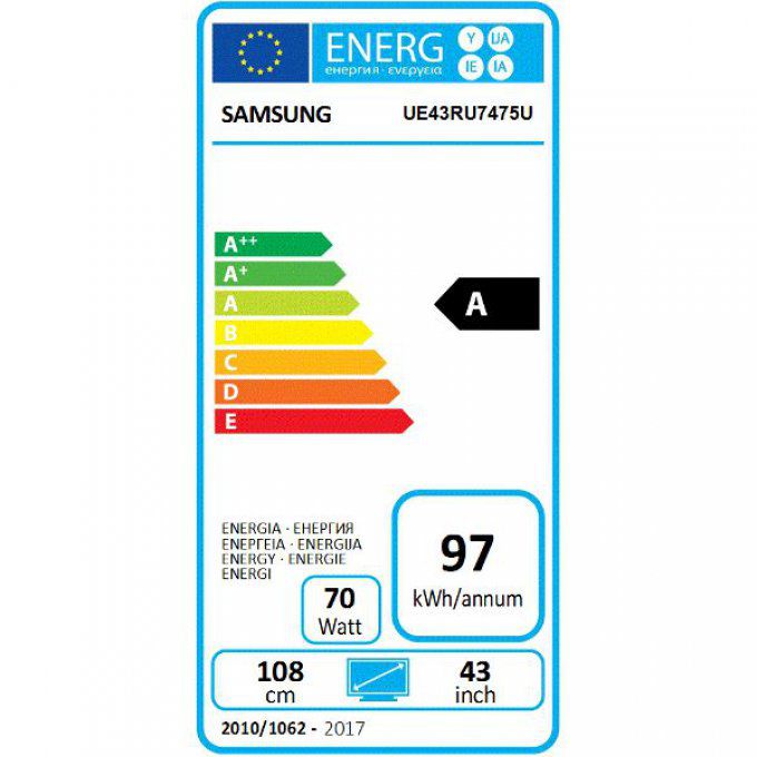 Téléviseur 4K écran plat SAMSUNG - UE43RU7475UXXC
