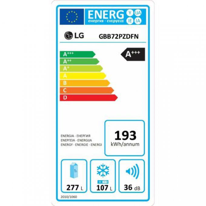 Réfrigérateur combiné LG - GBB72PZDFN