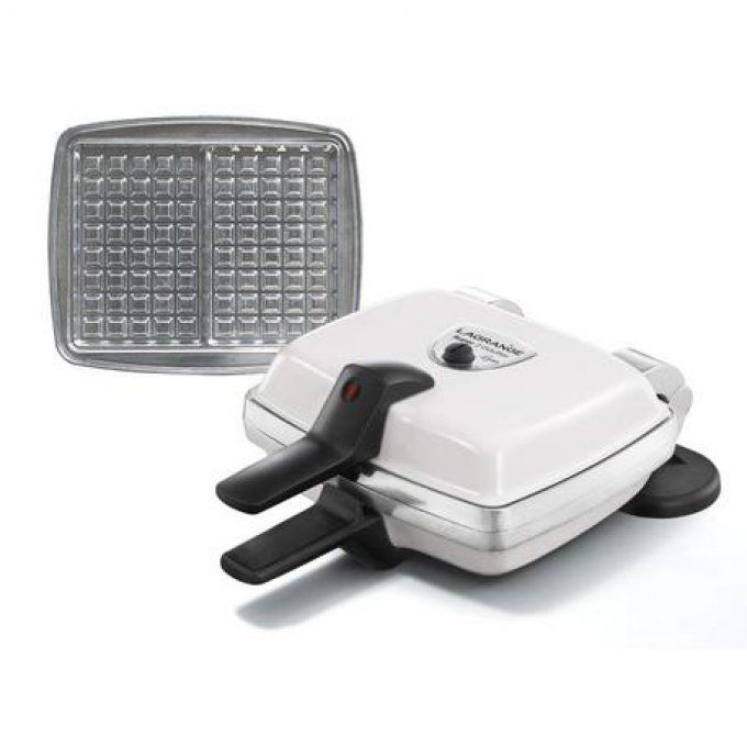 GAUFRIER CLASSIQUE 1000W REVER SIBLE S/ SOCLE FONTE ALU BLANC