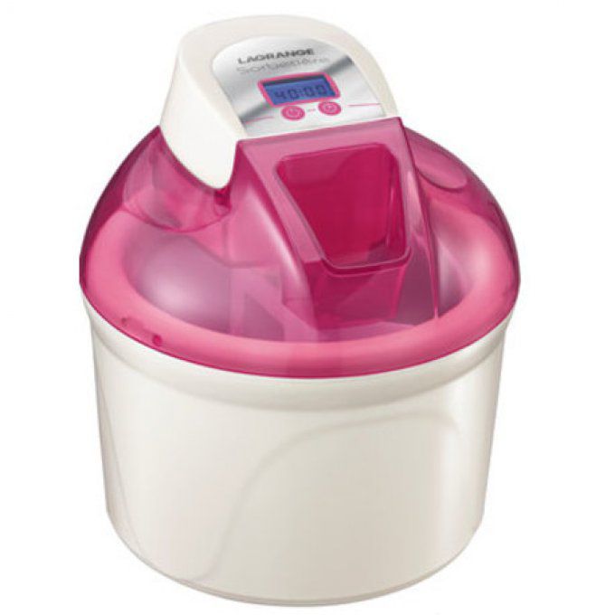 SORBETIERE 12W 1,5L LCD CUILLE RE INOX BLANC/ROSE